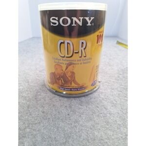 Sony CD R 100 Pack Sealed Blank Recordable Discs 700MB 80 Min High Speed